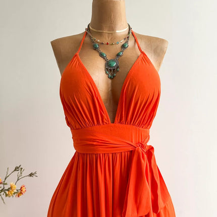 Halter Neck Tiered Dress
