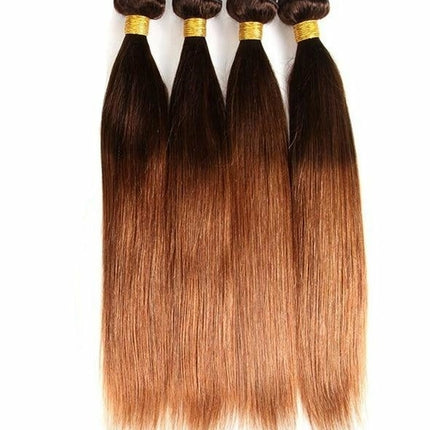 #4/30 Straight Ombre 10A Grade Body Wave #30 BUNDLES with 4x4  CLOSURE