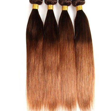 #4/30 Straight Ombre 10A Grade Body Wave #30 BUNDLES with 4x4  CLOSURE