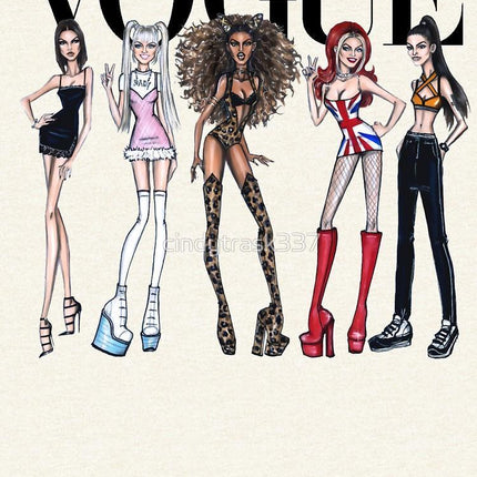 VOGUE - SPICE GIRLS WOMEN HOODIE GRAY