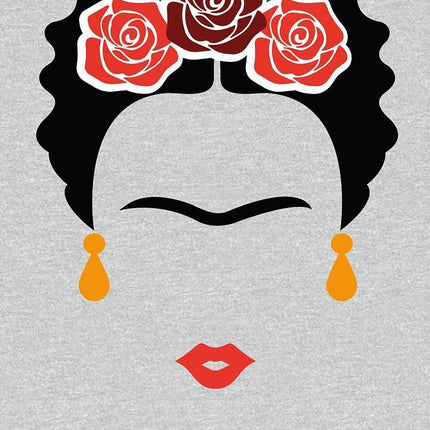 Frida Khalo Face WOMEN HOODIE GRAY