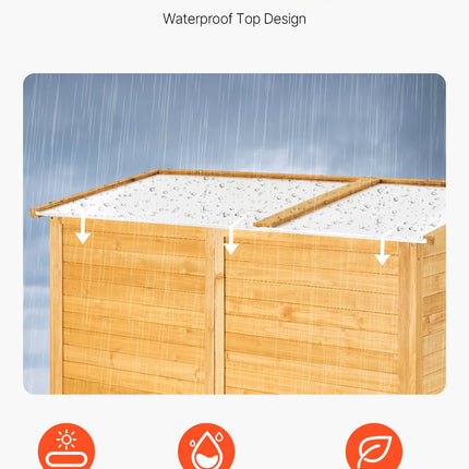 Outdoor Wooden Storage Shed Waterproof Garden Tool Metal Shed 55x67.5