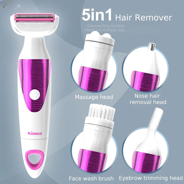 5 in 1 Portable Electric Hair Removal Women Epilator Painless Lady