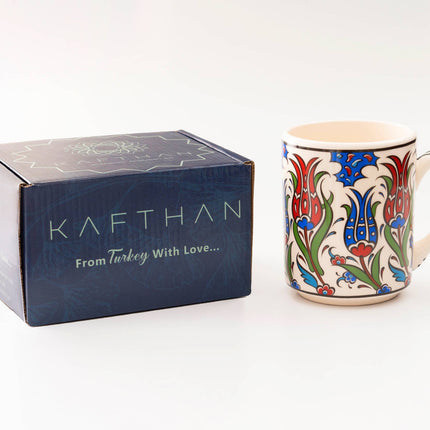 Set of 4 Handmade in Türkiye Ceramic Botanical Mugs - 9 Styles