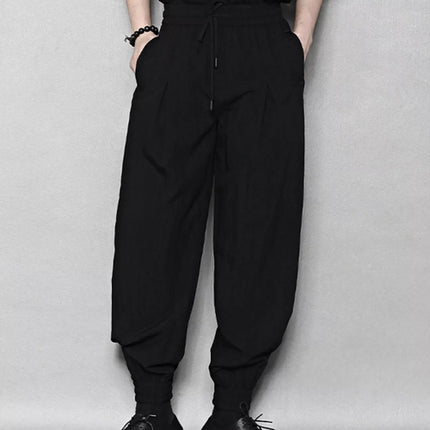Men's Relaxed Fit Drawstring Ankle Cuffed Pants