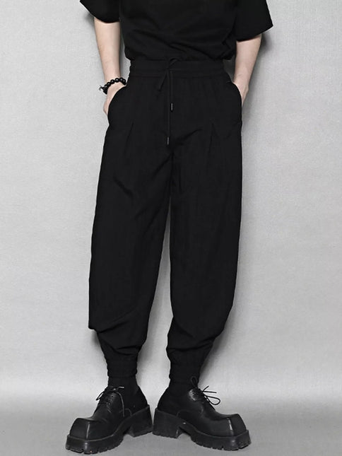 Men's Relaxed Fit Drawstring Ankle Cuffed Pants