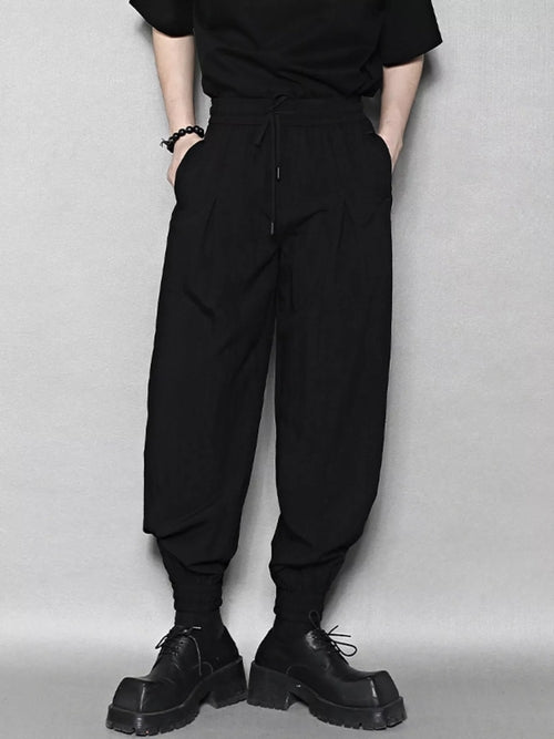 Men's Relaxed Fit Drawstring Ankle Cuffed Pants