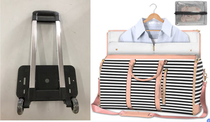 Large Capacity Trolley Travel Bag, Portable Folding Fitness Bag