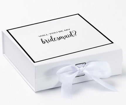 Will You Be My Bridesmaid White Box  - Border