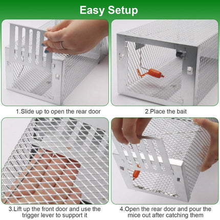 1Pc Automatic Continuous Rat Trap Single Door Mouse Cage Humane Live