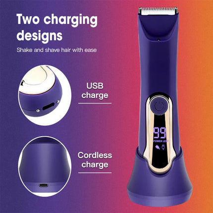 Electric Groin & Body Hair Trimmer Full Body Waterproof Hair Clipper