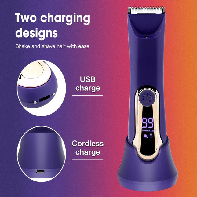 Electric Groin & Body Hair Trimmer Full Body Waterproof Hair Clipper