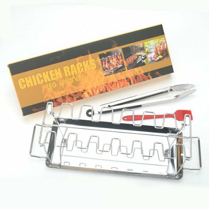 Portable Grilling Basket Mesh Clip 14 Slot Stainless Steel
