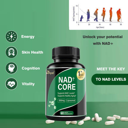 60 Capsules Of High-concentration Liposomal NAD Enhancer - Energy,