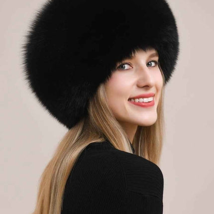 Fireladyfur Luxurious Fox Fur Hat and Earmuff Combination