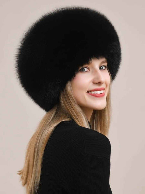 Fireladyfur Luxurious Fox Fur Hat and Earmuff Combination