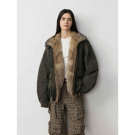 Fireladyfur Women's Fashion Goose Down Parka with Fox Fur Collar“City