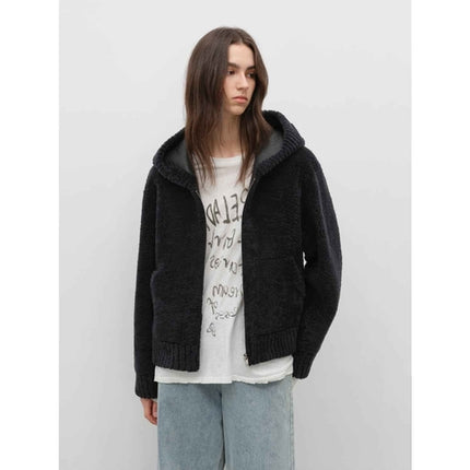 Fireladyfur Women's Hooded Merino Sheepskin Jacket“Bad boy”