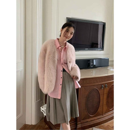 Fireladyfur Women's Pink Tuscan Sheepskin Coat“Babylon Phantom Nights”