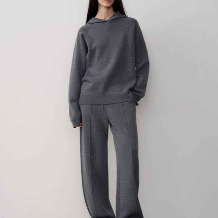 Fireladyfur Women's Wool Knit Hooded Set"Urban One"