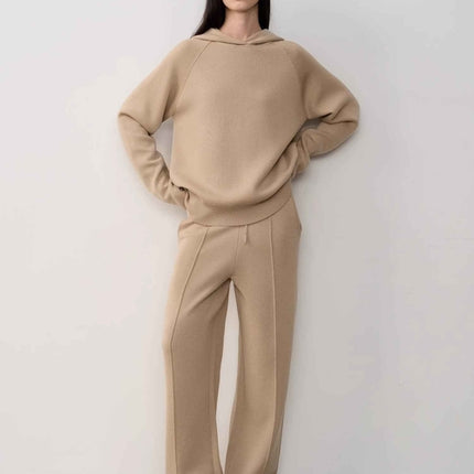 Fireladyfur Women's Wool Knit Hooded Set"Urban One"