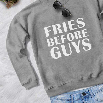 FRIES BEFORE GUYS WOMEN PRINTED SWEAT SHIRT