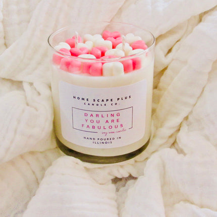 Soy Wax Candle with Hearts