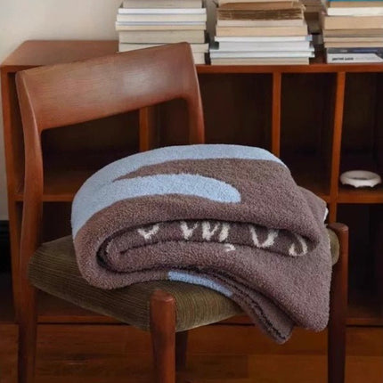 Funky Cat Throw Blanket - Cute Whimsical Earthy Tone