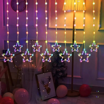 10 Star Curtain Lights