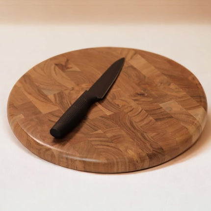 End Grain Acacia Round Chopping & Cheese Board