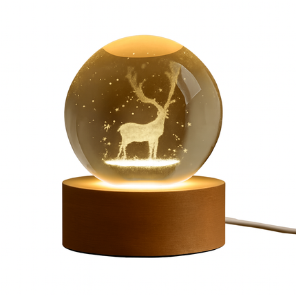 Golden Reindeer Snow Globe Light