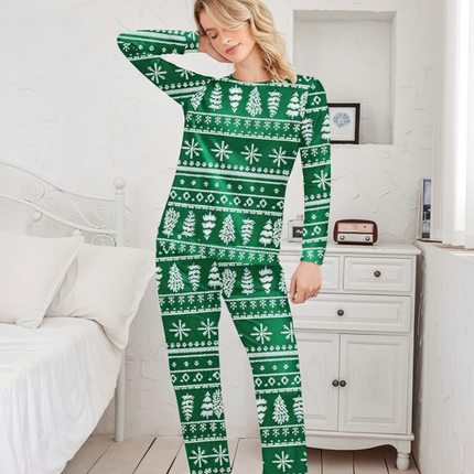 Two-Piece Relaxed Fit Co-Ord Set for Women-Green (Size-M) | D32