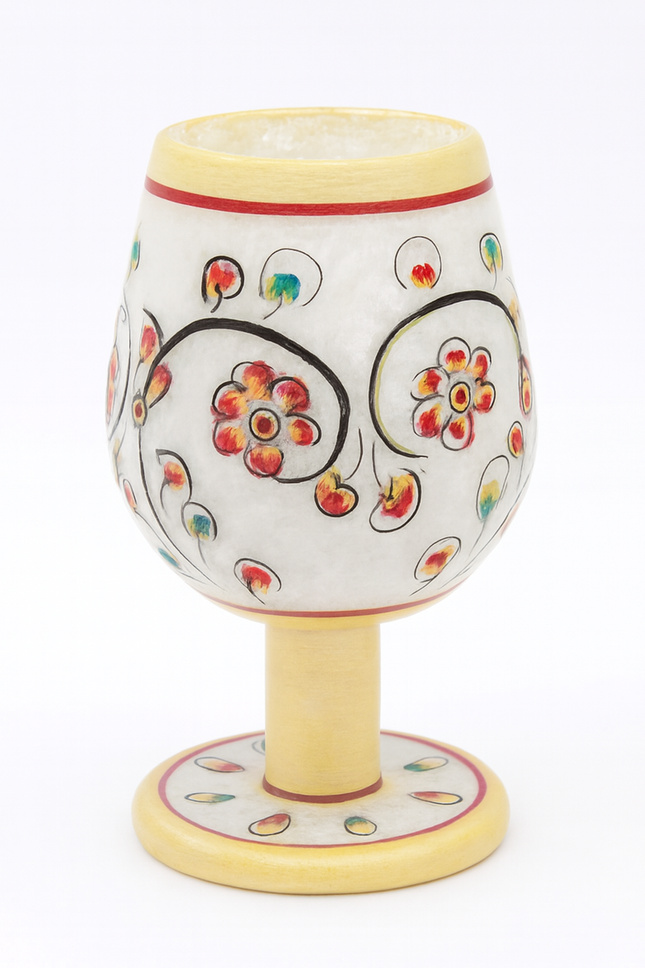 Hand-Painted Marble Look Goblet