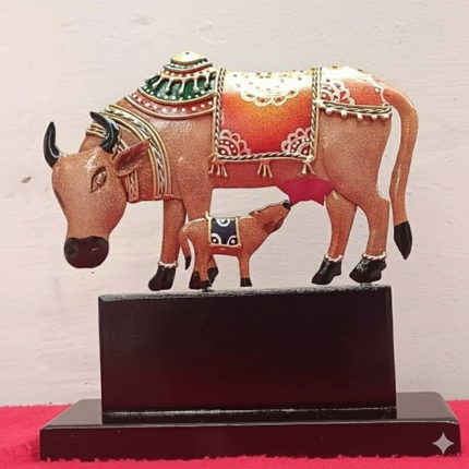Decorative Cow & Calf Statue – Traditional Indian Design