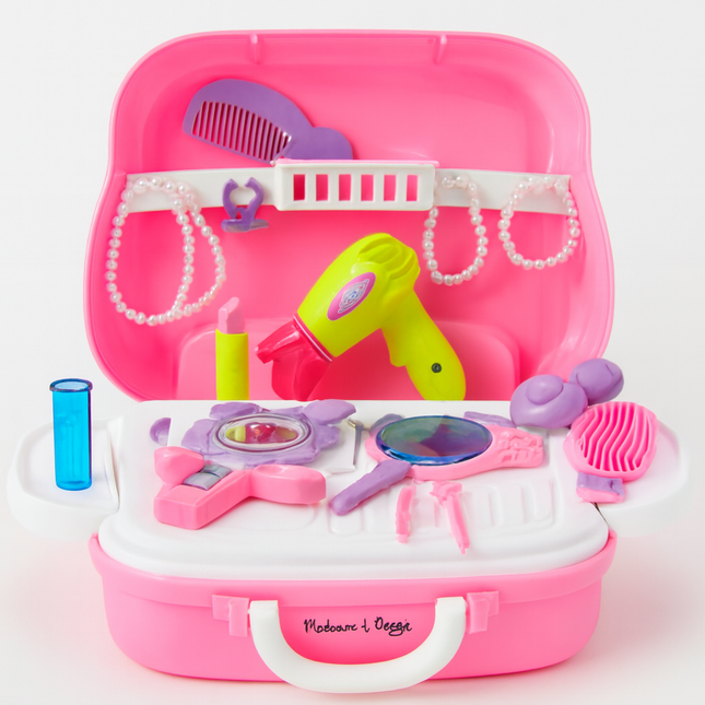Kids Beauty Salon Toy Kit – Pink Case