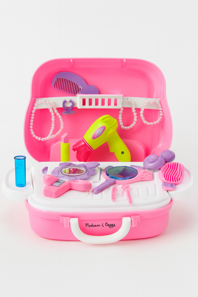 Kids Beauty Salon Toy Kit – Pink Case
