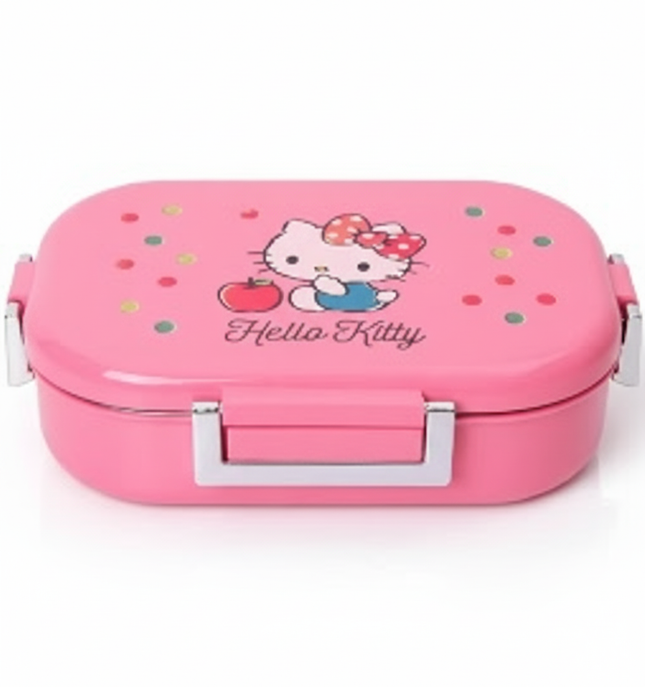 Hello Kitty Pink Metal Lunchbox – Kids Cartoon Tin Box