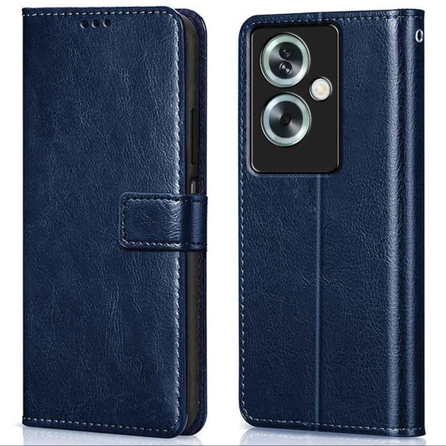 A79 5G Blue Leather Flip Case