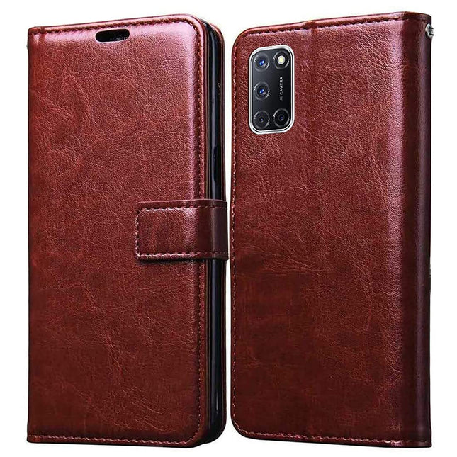A52 Brown Leather Wallet Phone Case