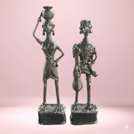 Tribal Dhokra Art Figurines – Metal Craft Pair