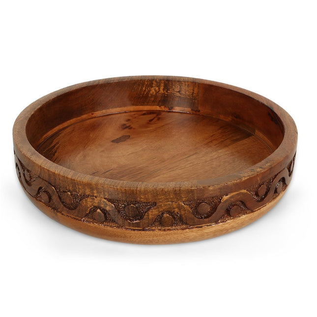 Wooden Serving Tray 10.5 Inches Natural Brown