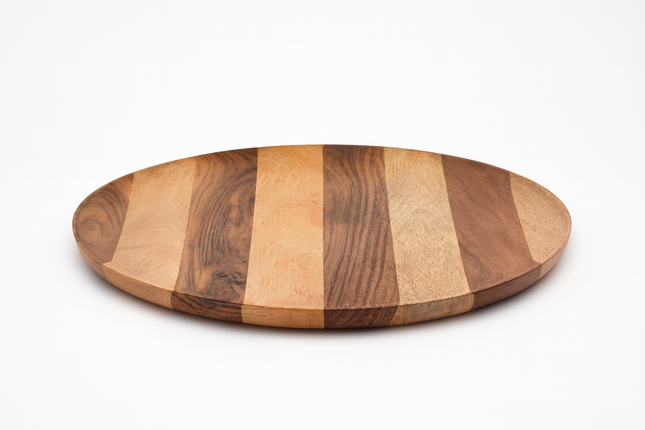 Handcrafted Oval Wooden Serving Tray