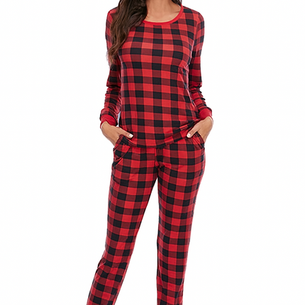 Two-Piece Relaxed Fit Co-Ord Set for Women-Red (Size-3XL) | D58