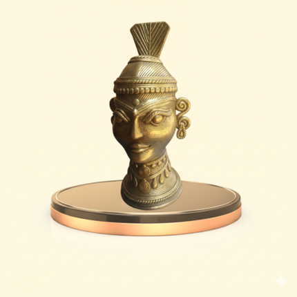 Brass Deity Head Sculpture – Traditional Indian Art