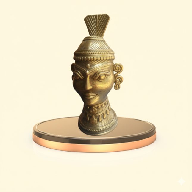 Brass Deity Head Sculpture – Traditional Indian Art