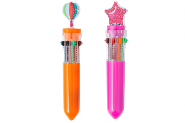 Multicolor Ink Pen with Cute Topper – Hot Air Balloon & Star Design