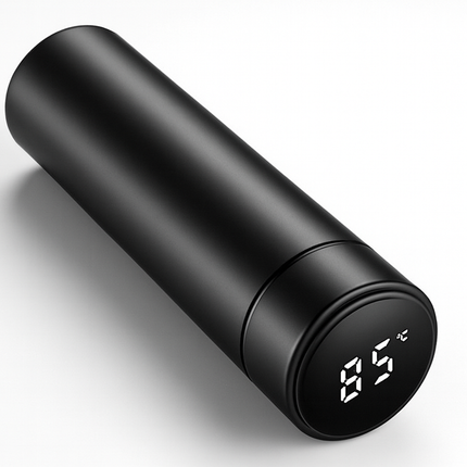 Smart Thermos Bottle with LED Temperature Display – 500ml, Black