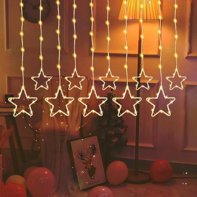 10 Star Curtain Lights
