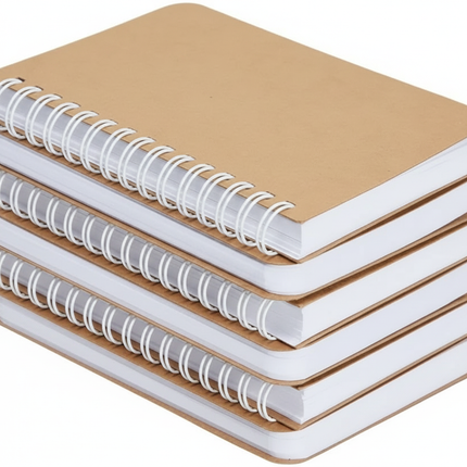 Kraft Spiral Notebook Set – Pack of 5, A5 Size