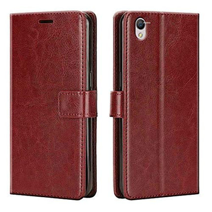A37 Brown Leather Wallet Phone Case
